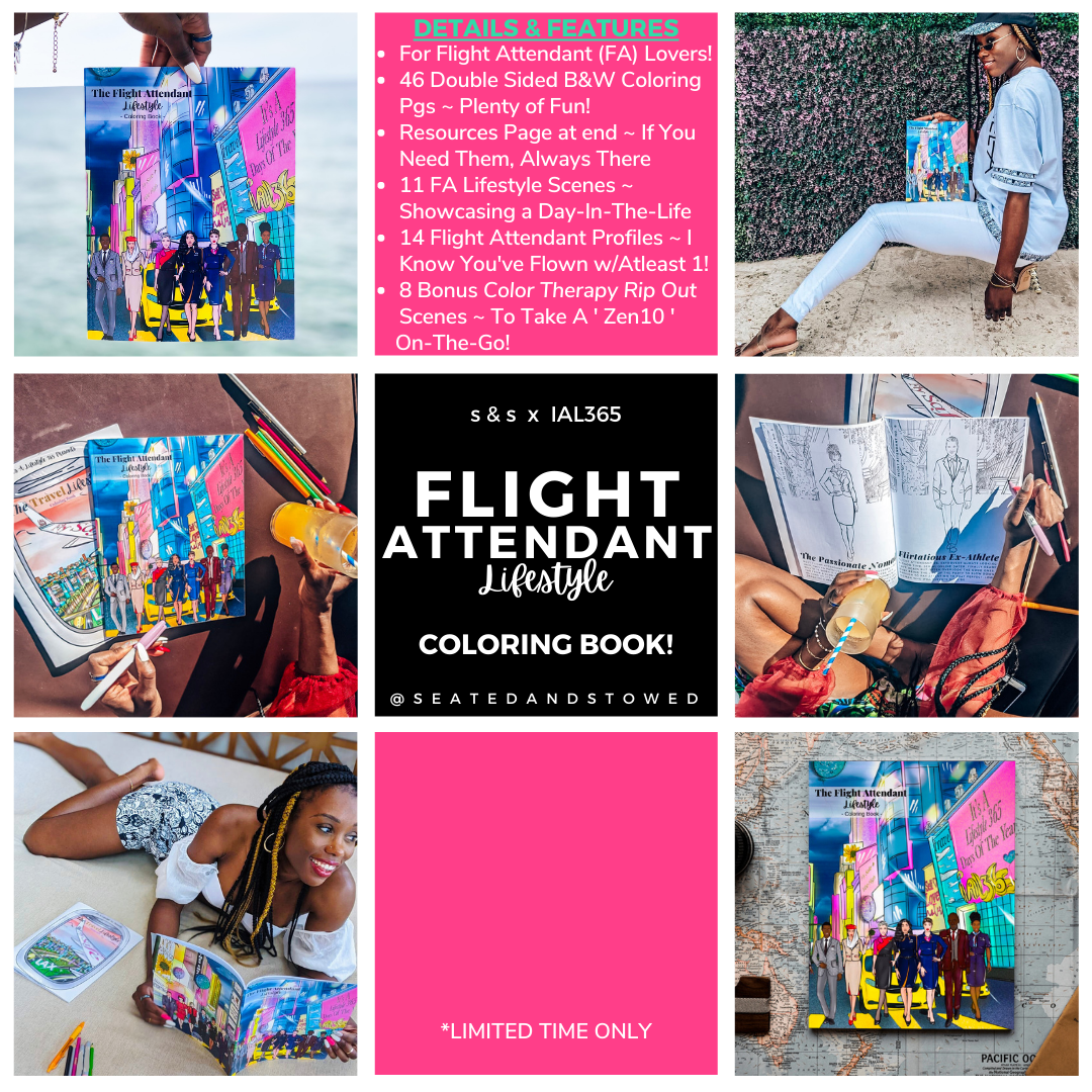 Flight Attendant Lifestyle Adult Coloring Book
