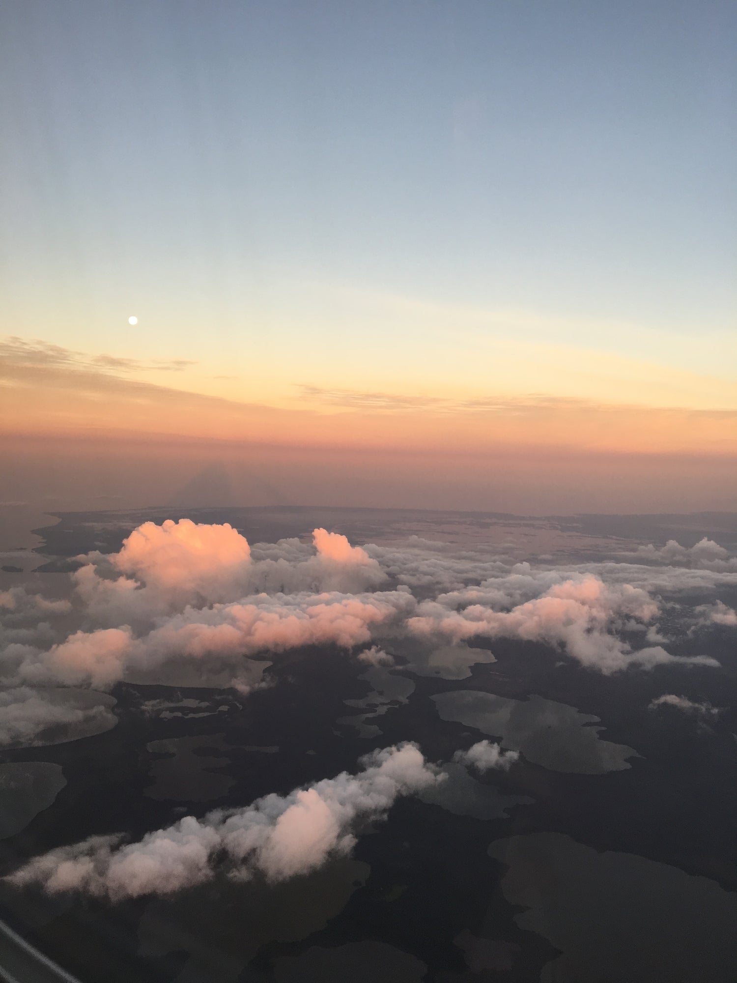 beautiful sunrise view from above the clouds